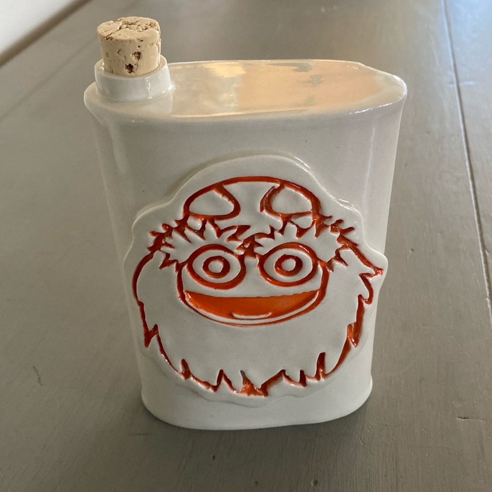 Philadelphia Flyers Ceramic Gritty Vase. Decorative piece.